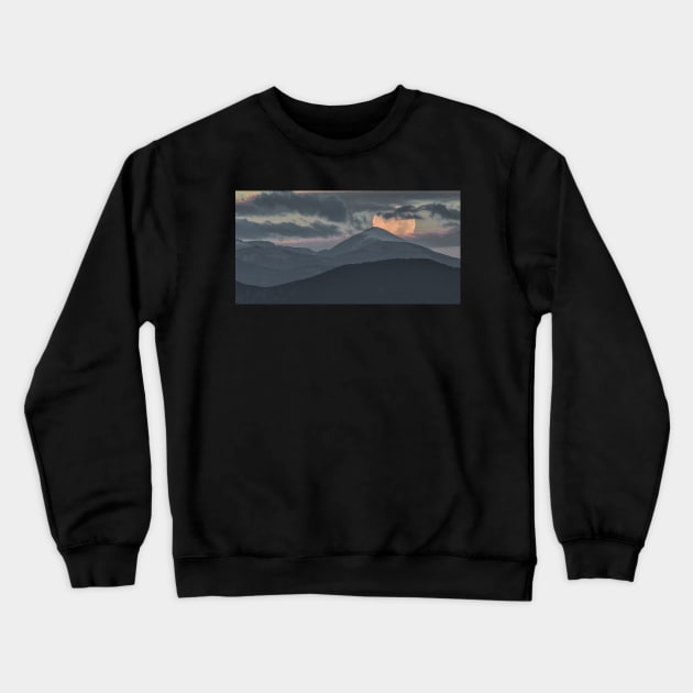 Sugarloaf Moonset Crewneck Sweatshirt by nikongreg